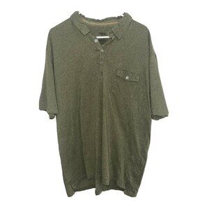 𝅺KUHL WildFibre Organic Cotton Polo Shirt 2XL XL Green Short Sleeve 1C